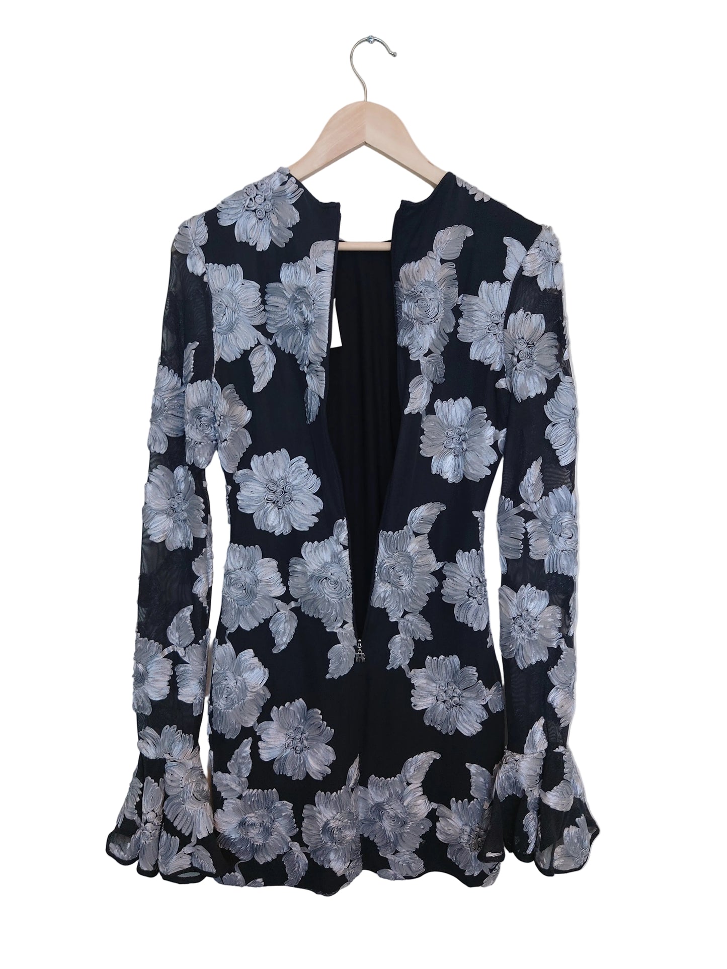 Rotate Flower mesh mini dress