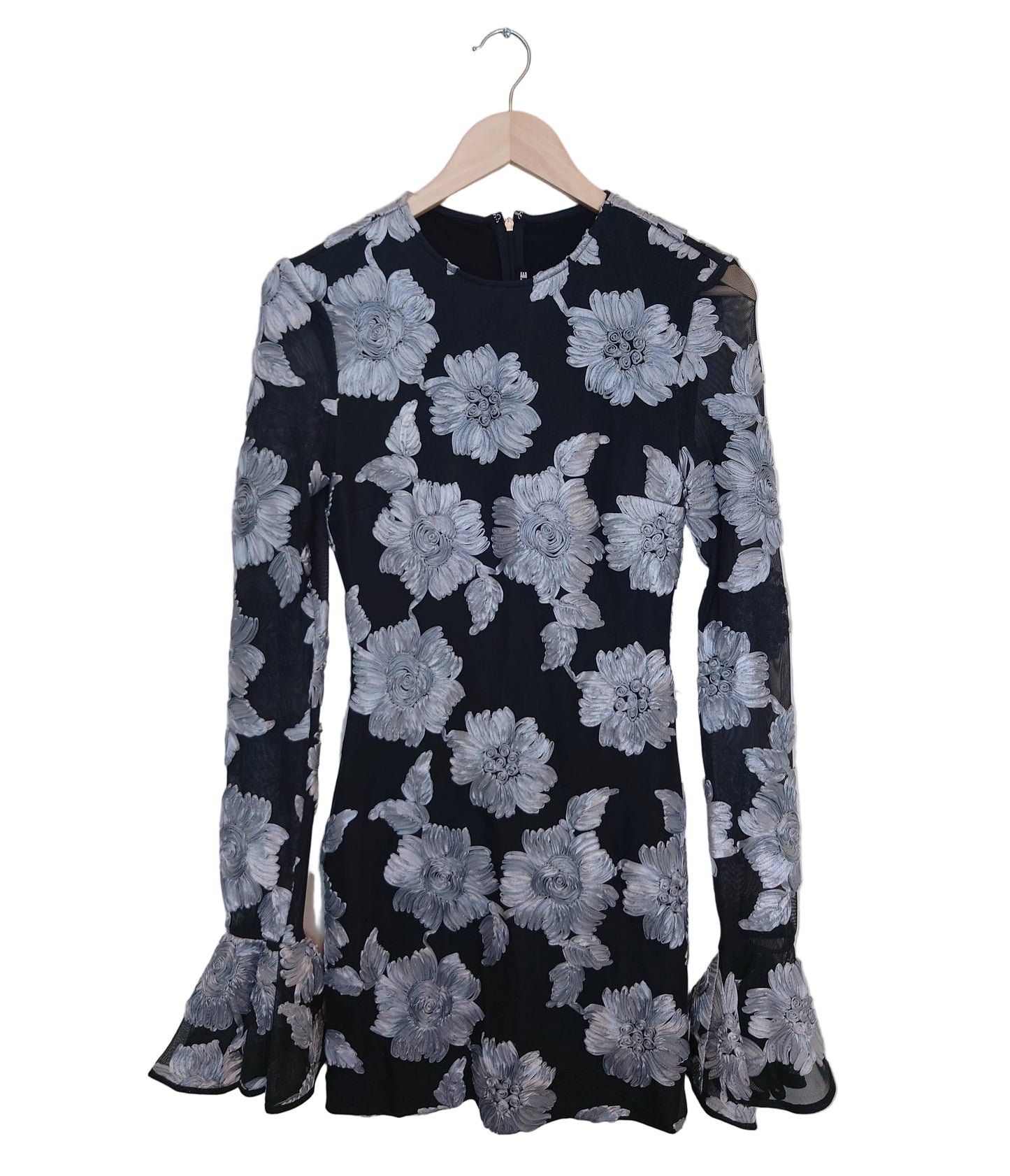 Rotate Flower mesh mini dress