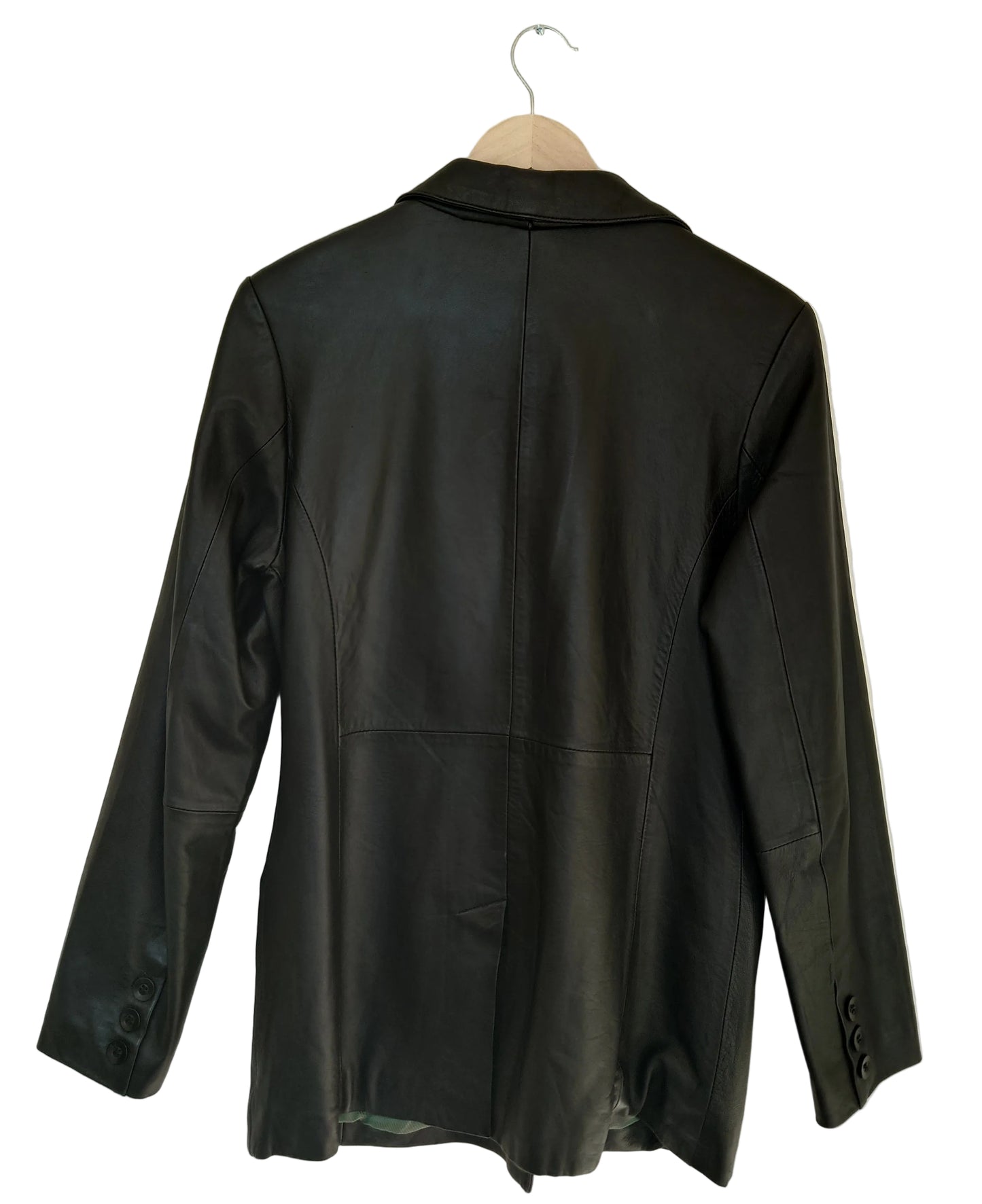 Leather Man skinnblazer sort
