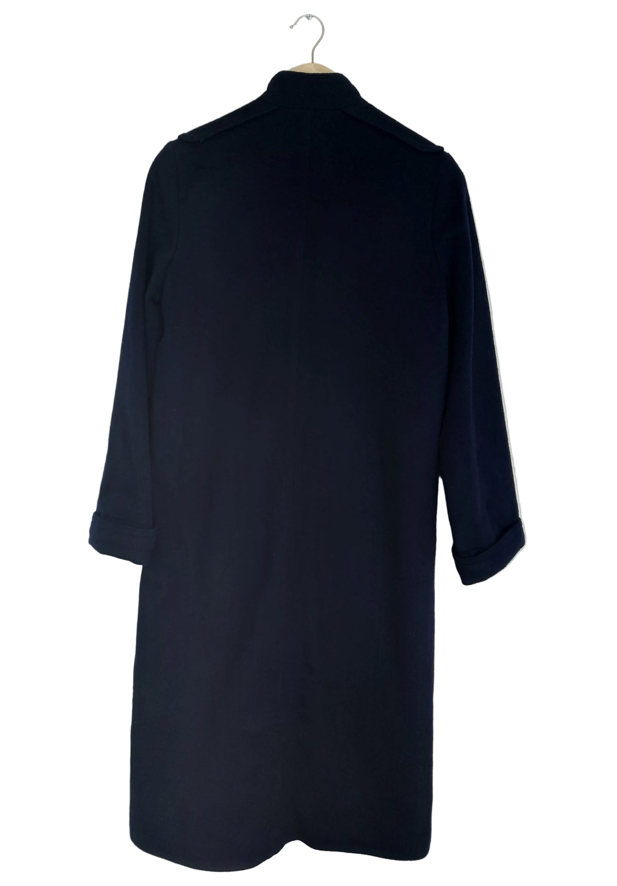 Vintage ullkåpe med gullknapper navy