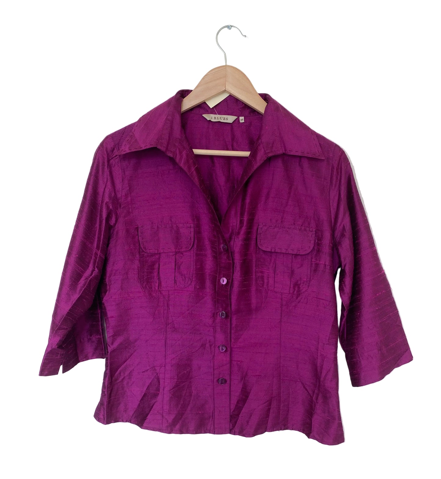 Italiensk vintagebluse i frisk farge
