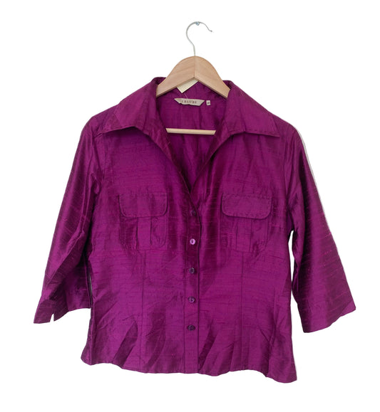 Italiensk vintagebluse i frisk farge
