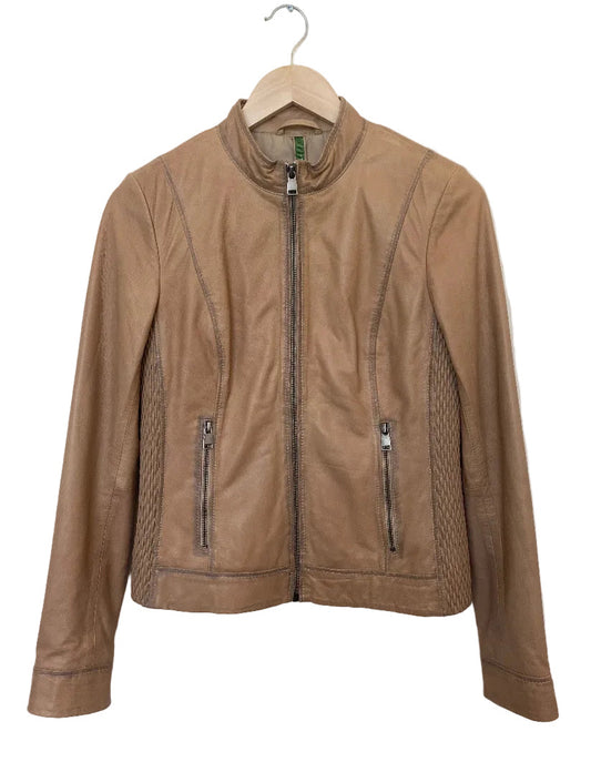 Vintage skinnjakke brun