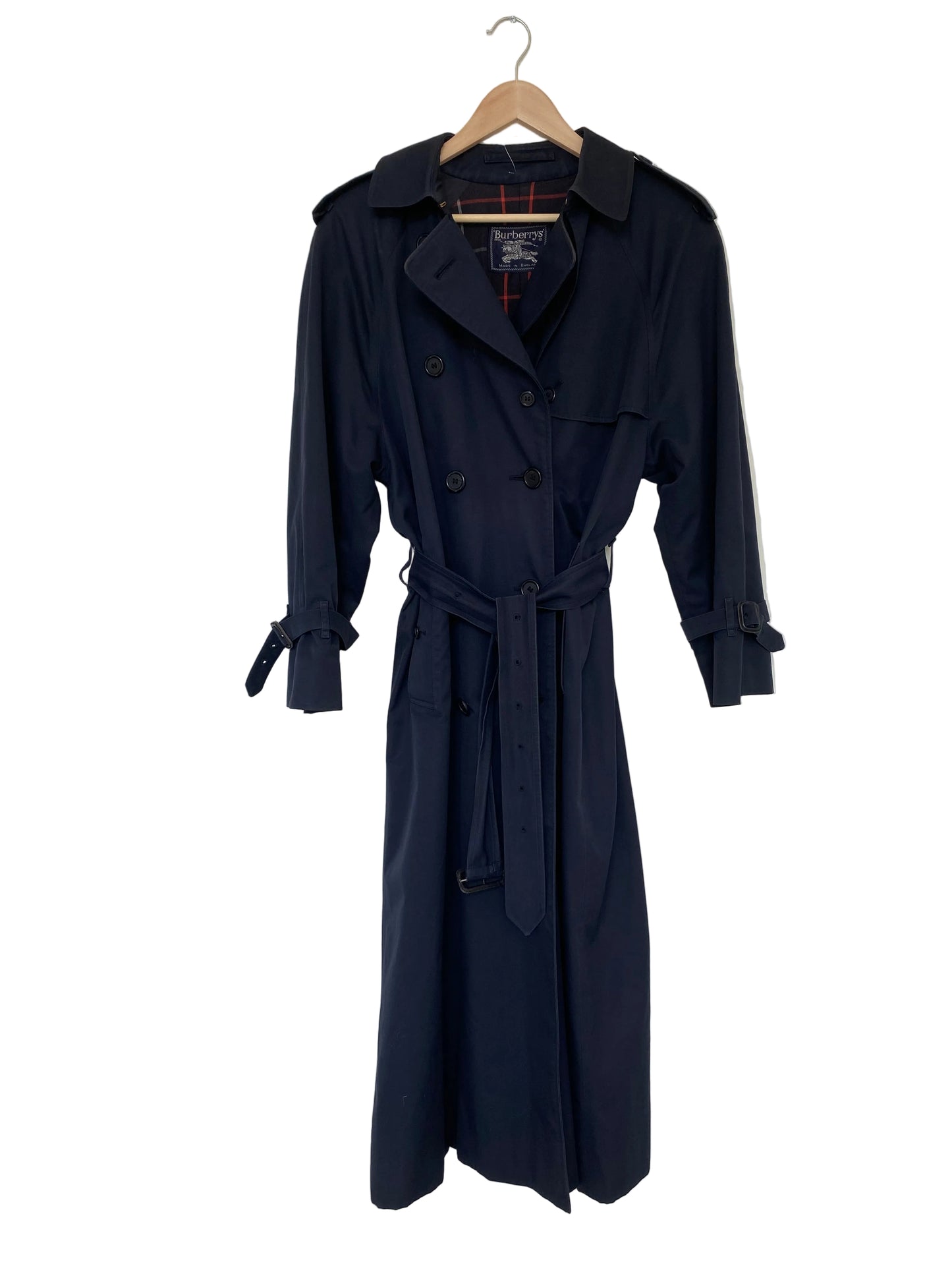 Burberry vintagefrakk med belte navy