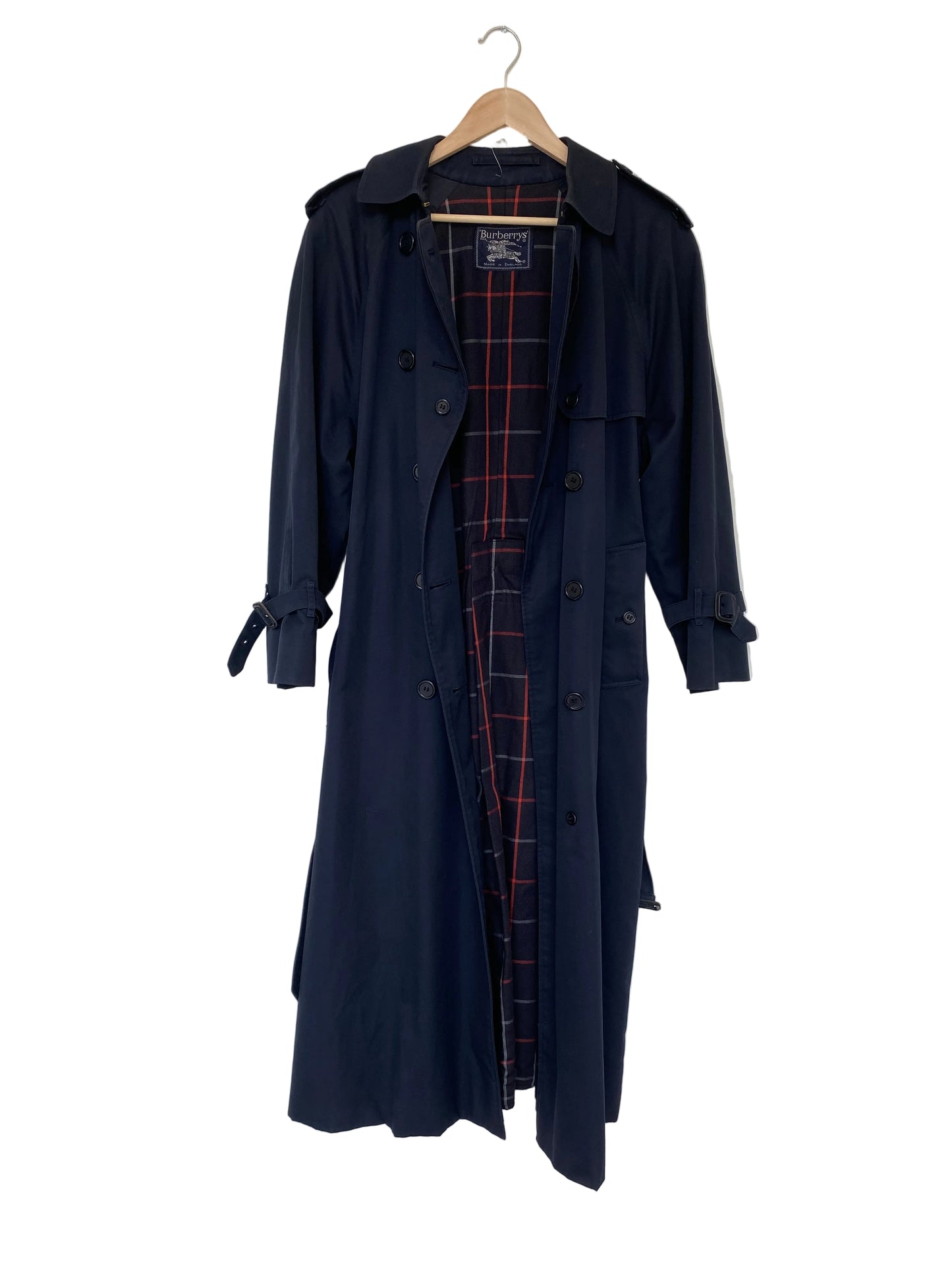 Burberry vintagefrakk med belte navy