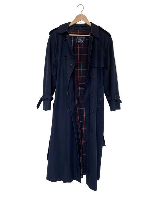 Burberry vintagefrakk med belte navy