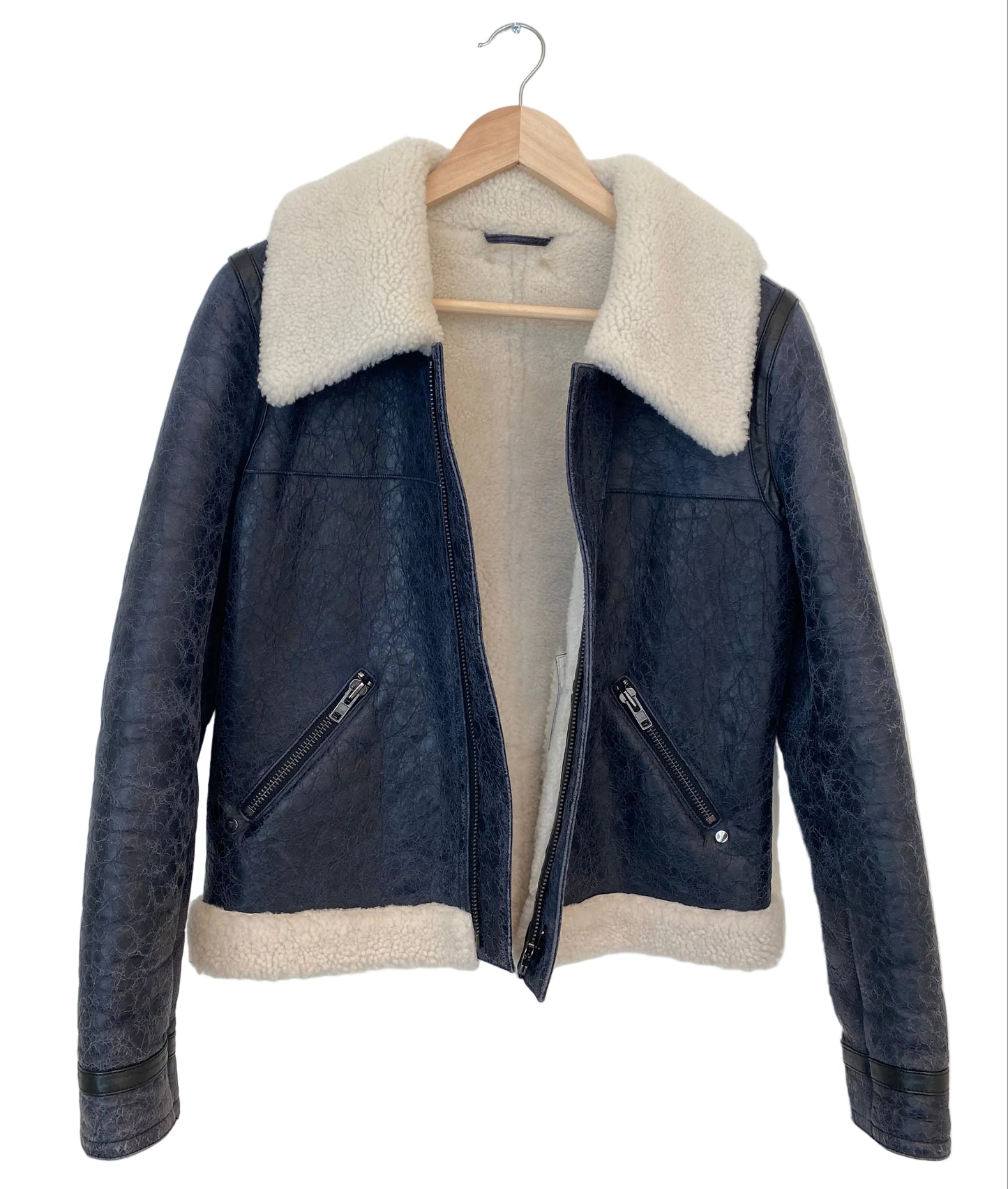 JUST shearlingjakke navy