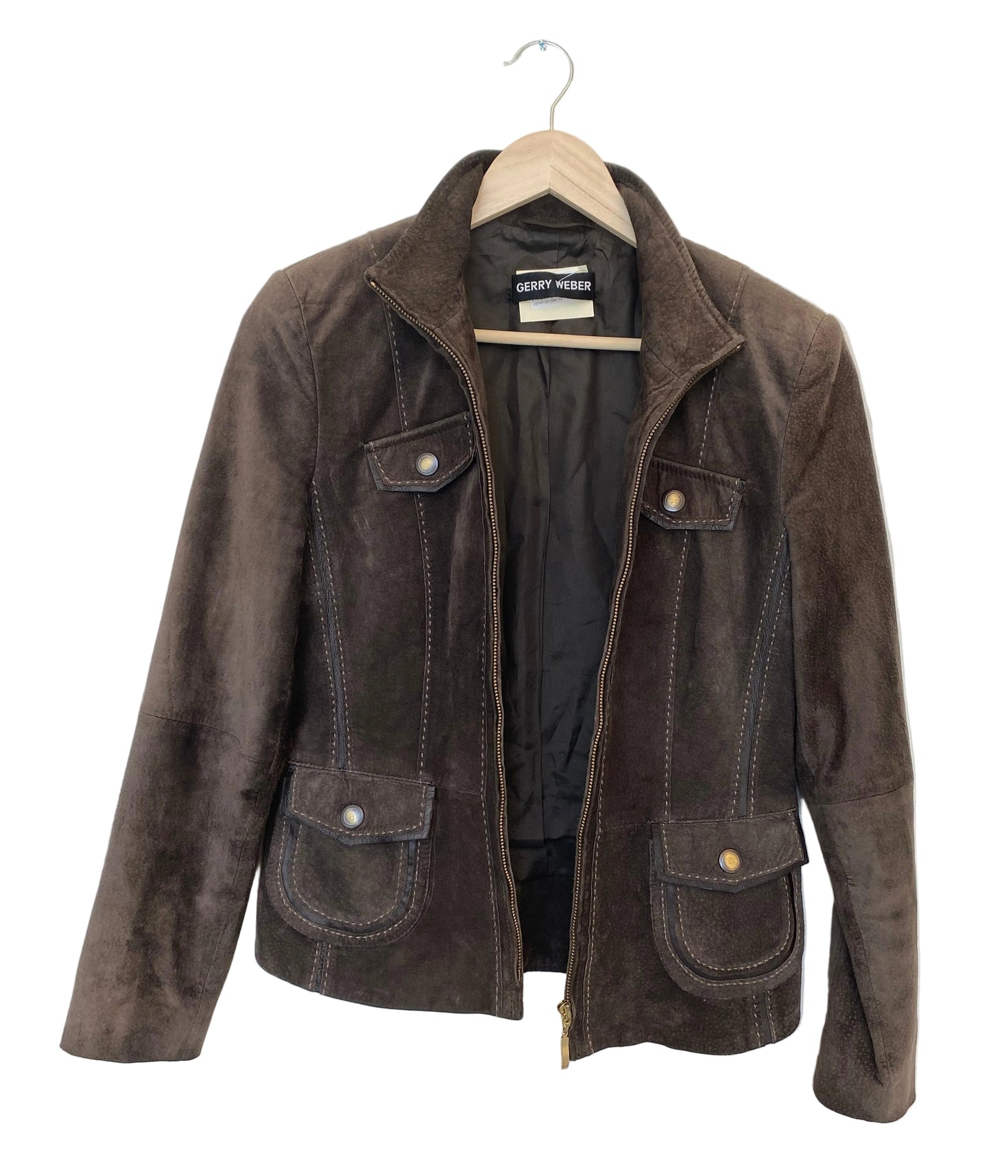 Gerry Weber vintage skinnjakke mørk brun