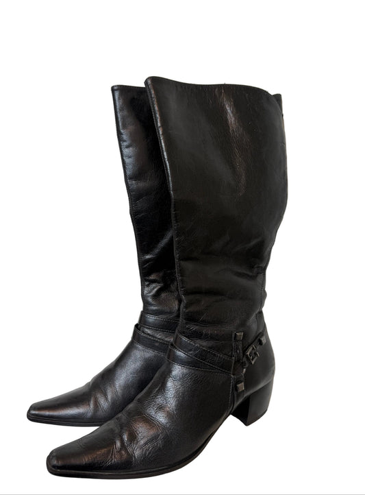 Høye boots med studs sort