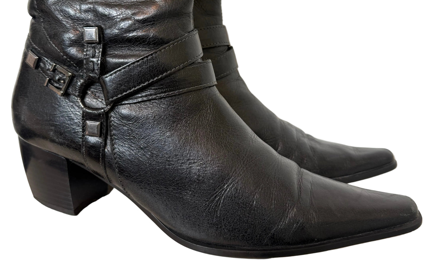 Høye boots med studs sort
