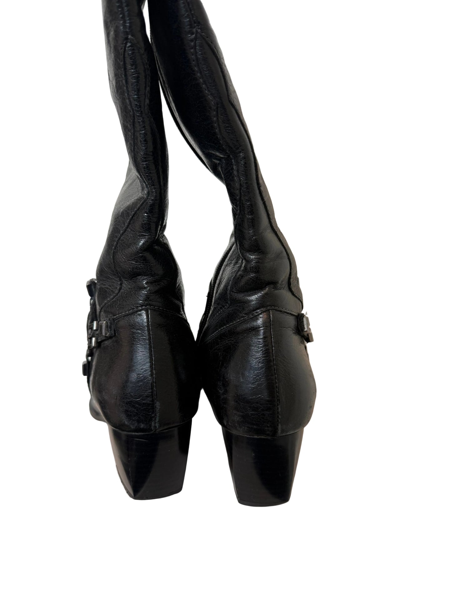 Høye boots med studs sort