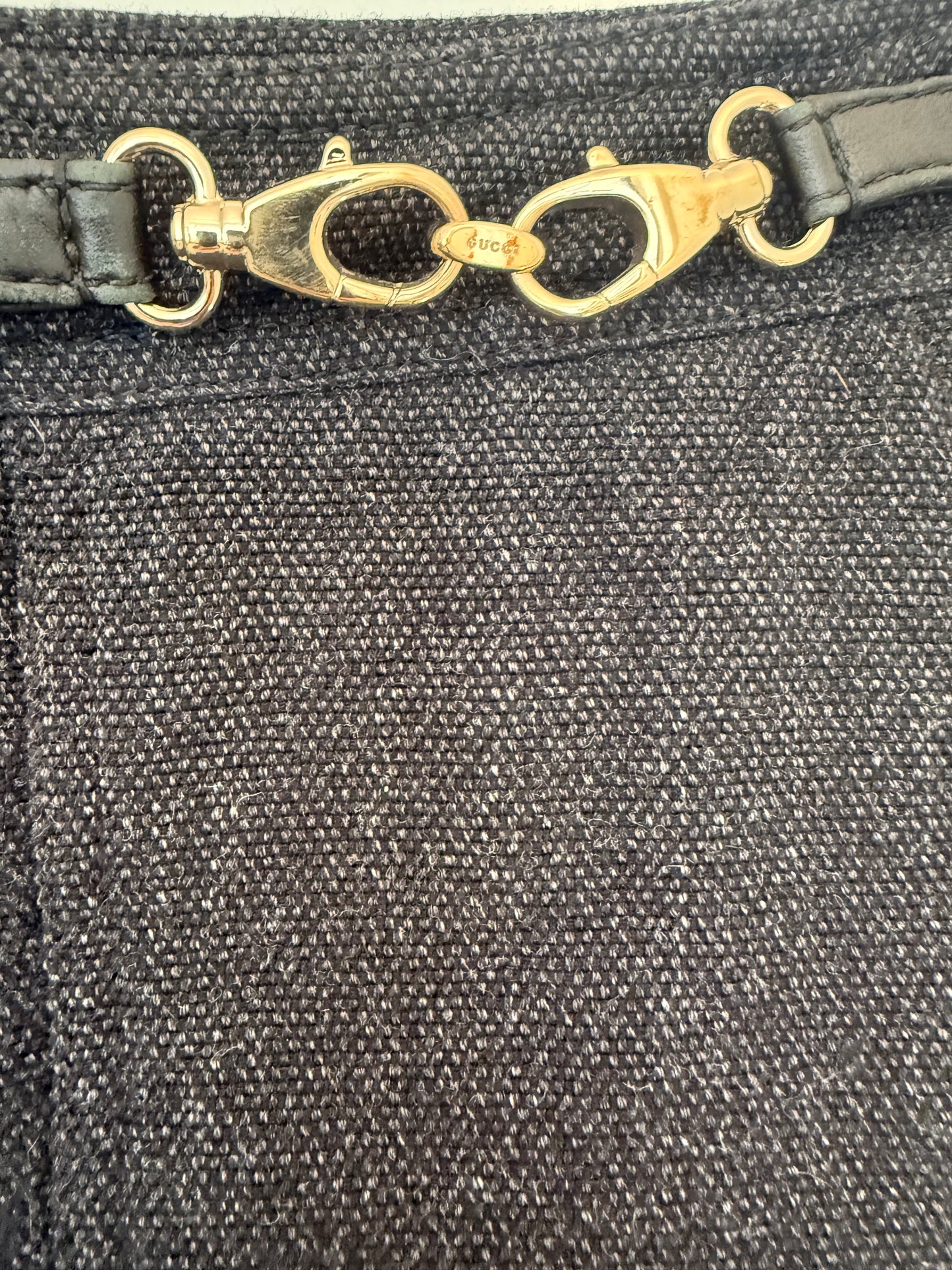 Gucci Horsebit ullskjørt sort med gulldetaljer