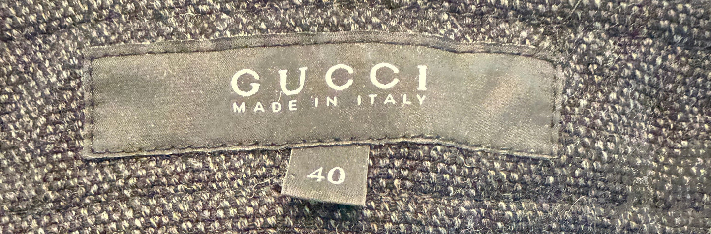 Gucci Horsebit ullskjørt sort med gulldetaljer