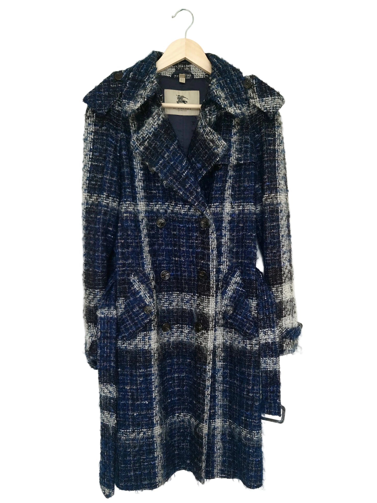 Vintage Burberry dobbeltspent trenchcoat med rutemønster