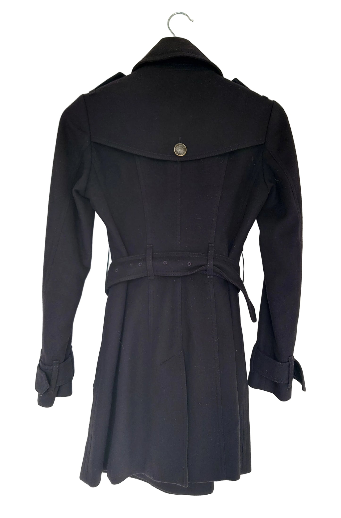 Burberry dobbeltspent, 3/4-lang trenchcoat i militærstil