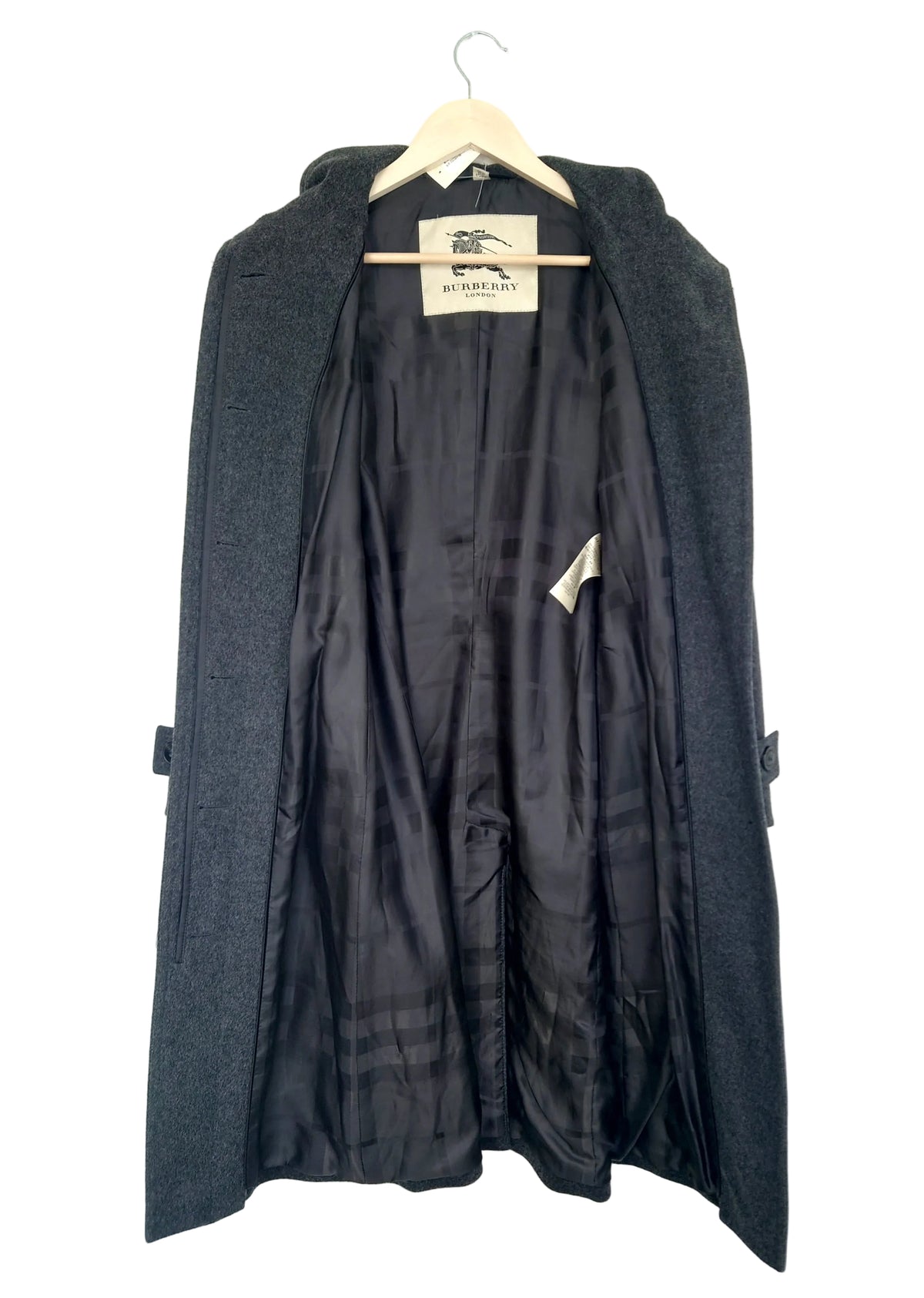 Burberry trenchcoat i ull og kashmir i koksgrå