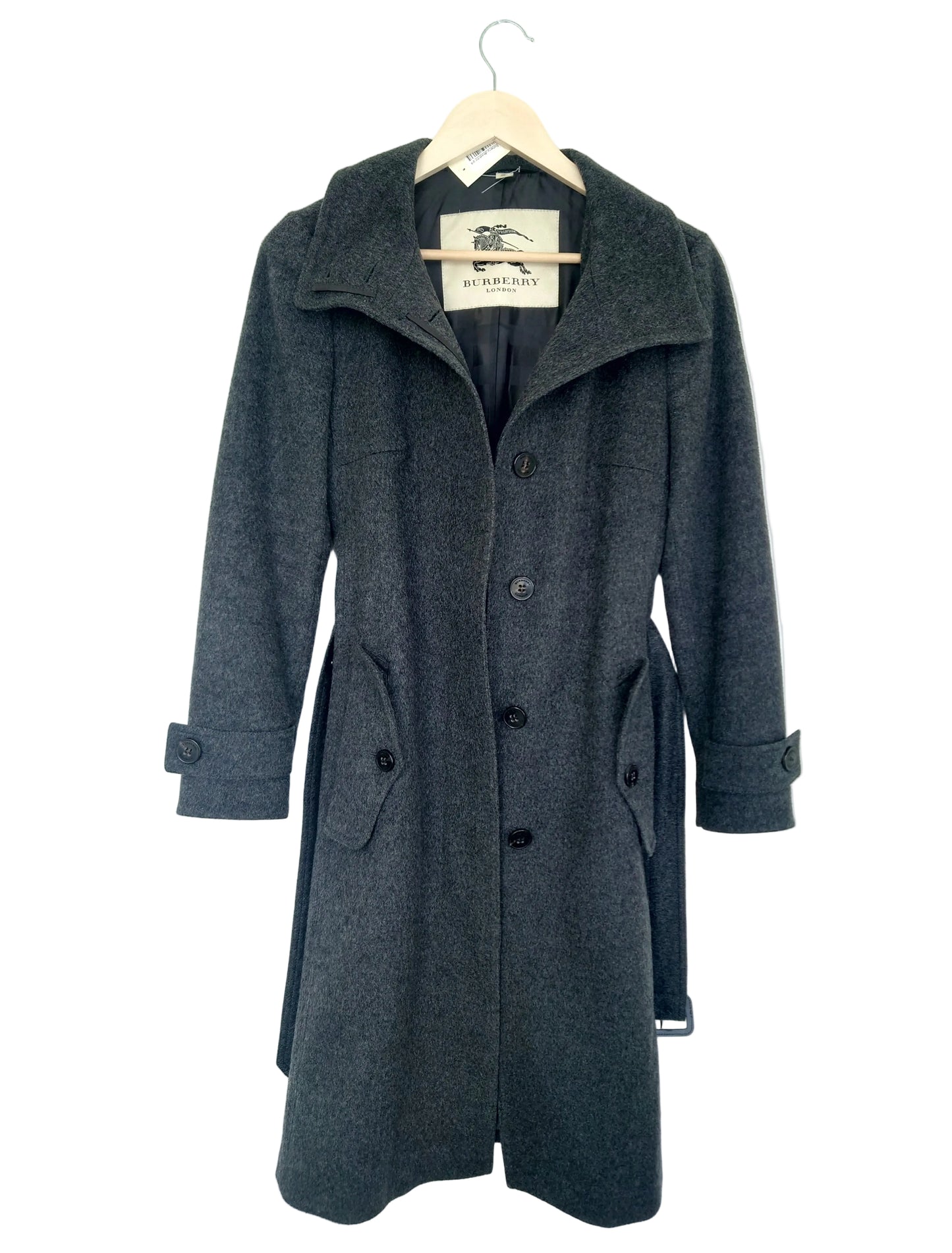Burberry trenchcoat i ull og kashmir i koksgrå