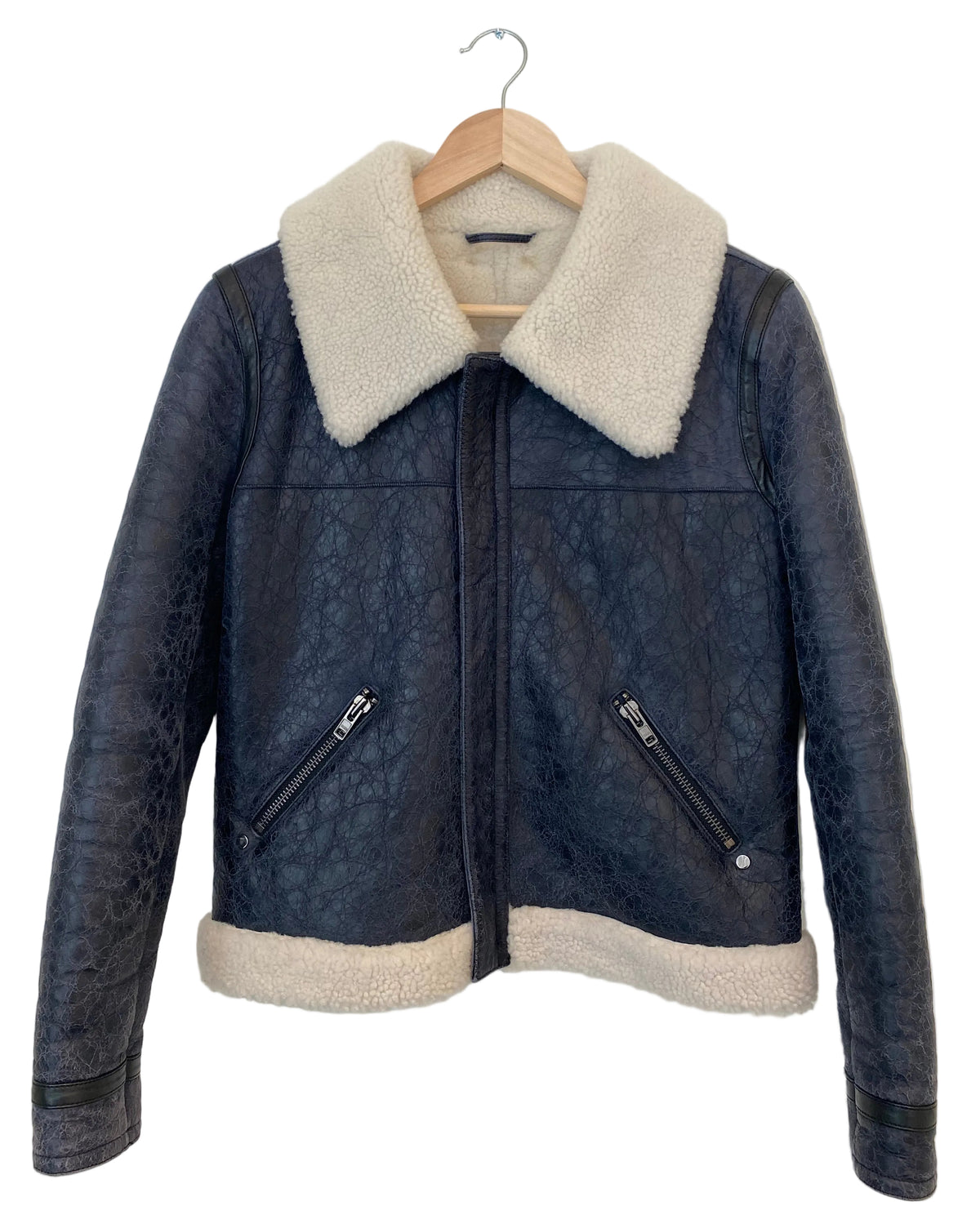 JUST shearlingjakke navy