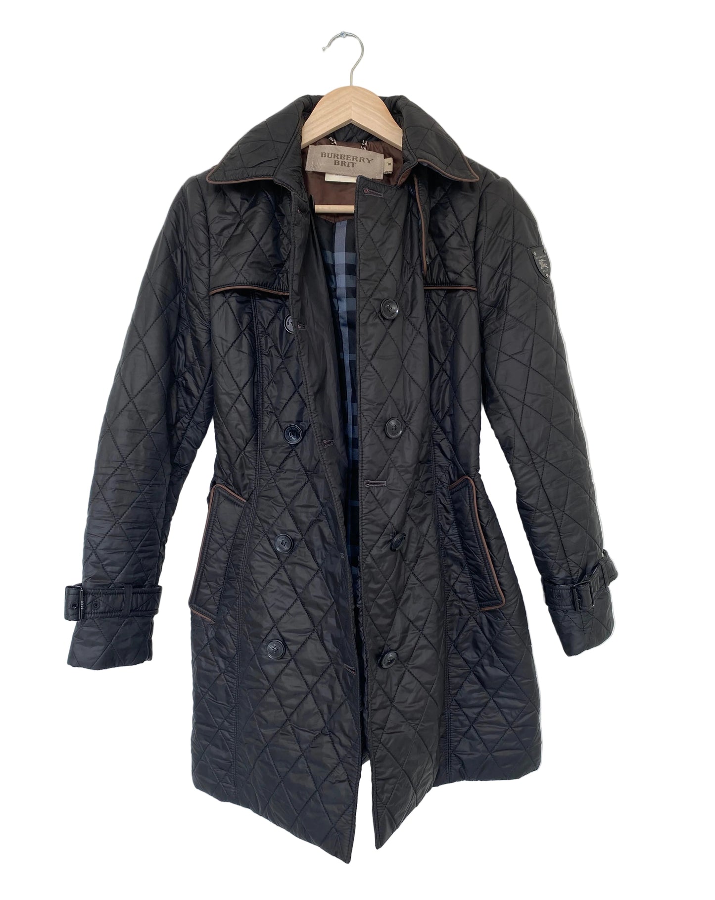 Burberry Brit trenchcoat med skinndetaljer