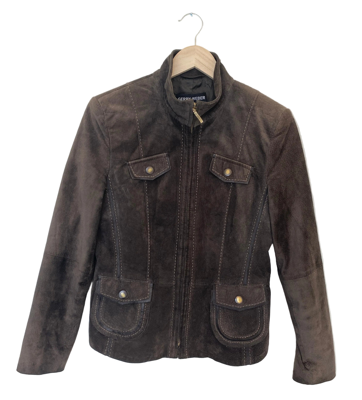Gerry Weber vintage skinnjakke mørk brun