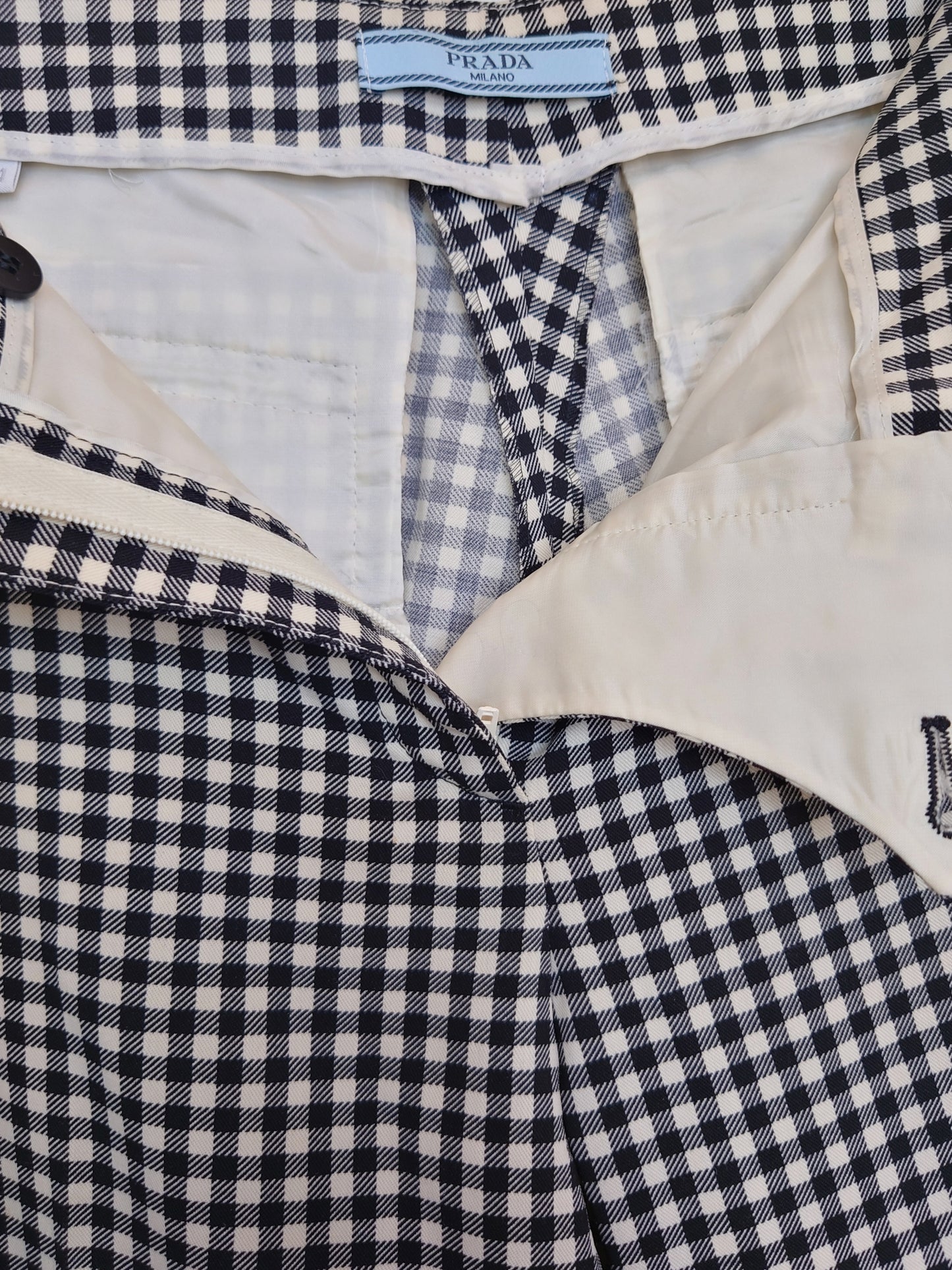 Prada gingham-mønster bukser til dame